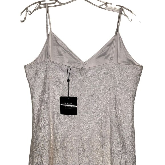 NWT White House Black Market 8 White Lace Slip Dress Wedding Fairy Festival $180 - Picture 6 of 16